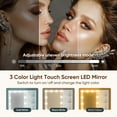 thumbnail image 4 of Cottinch Makeup Vanity Desks with Mirror and 3 Color Lights,Brown Vanity Dressers Bedroom Dressing Table,4 Drawers,Charging Station, 4 of 9