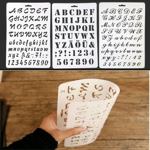 1 Set Large Alphabet Stencils Letter and Number Stencils for Painting  (Beige) 