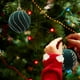 thumbnail image 5 of 6CM Flocked Christmas Balls Hanging Balls Glitter Plastic Balls Christmas Tree Ornament Set Of Four, 5 of 6