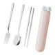 thumbnail image 4 of Juego de cucharas y palillos, vajilla, utensilios de viaje, juego de cubiertos portátiles para Rosa 4 piezas, 4 of 9