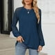 thumbnail image 2 of Blazer para mujer,Camiseta de manga larga para mujer, cuello redondo, informal, 100 % poliéster, color liso, ideal para uso diario y en casa, sopatenor, 2 of 8