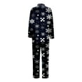 thumbnail image 3 of KHONTS Family Christmas 2 Piece Satin Pajama Set Xmas Printed Long Sleeve Button Shirt and Pants Sleepwear 2-Women M, 3 of 4