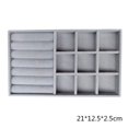 thumbnail image 5 of New Jewelry Classify and Organize Box Flannel Trinket Box Ring Earrings Earrings Bracelet Necklace Jewelry Display Storage Tray 3 Grids, 5 of 6
