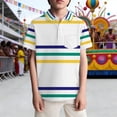 thumbnail image 2 of BJUTIR Boys T Shirts Striped Shirt With Buttons And Collar Casual Pocket Dress Shirt For Youth Stylish Gentleman And Youth Breathable Top Size 9-10 Years, 2 of 4