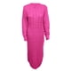 thumbnail image 2 of VISgogo Vestido de Punto de Manga Larga para Mujer, Patrón de Ganchillo Color sólido Acanalado Cuello Redondo Casual Fiesta de Club Largo de una Pieza VISgogo  moda, 2 of 5