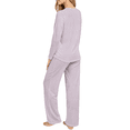 thumbnail image 4 of UVN Womens Pajamas Sets Long Sleeve Tops and Long Pants 2 Piece Outfit Fall Sleepwear Nightwear Soft Pjs Lounge Sets, 4 of 8