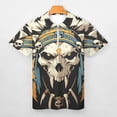 thumbnail image 3 of Indian Devil Skull Men Zipper T-shirt Summer Casual Short Sleeve T-shirt Top, 3 of 7