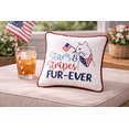 thumbnail image 4 of Patriotic Stars & Stripes Fur-Ever Cat Mini Embroidered Accent Pillow, 10" x 10", 4 of 7