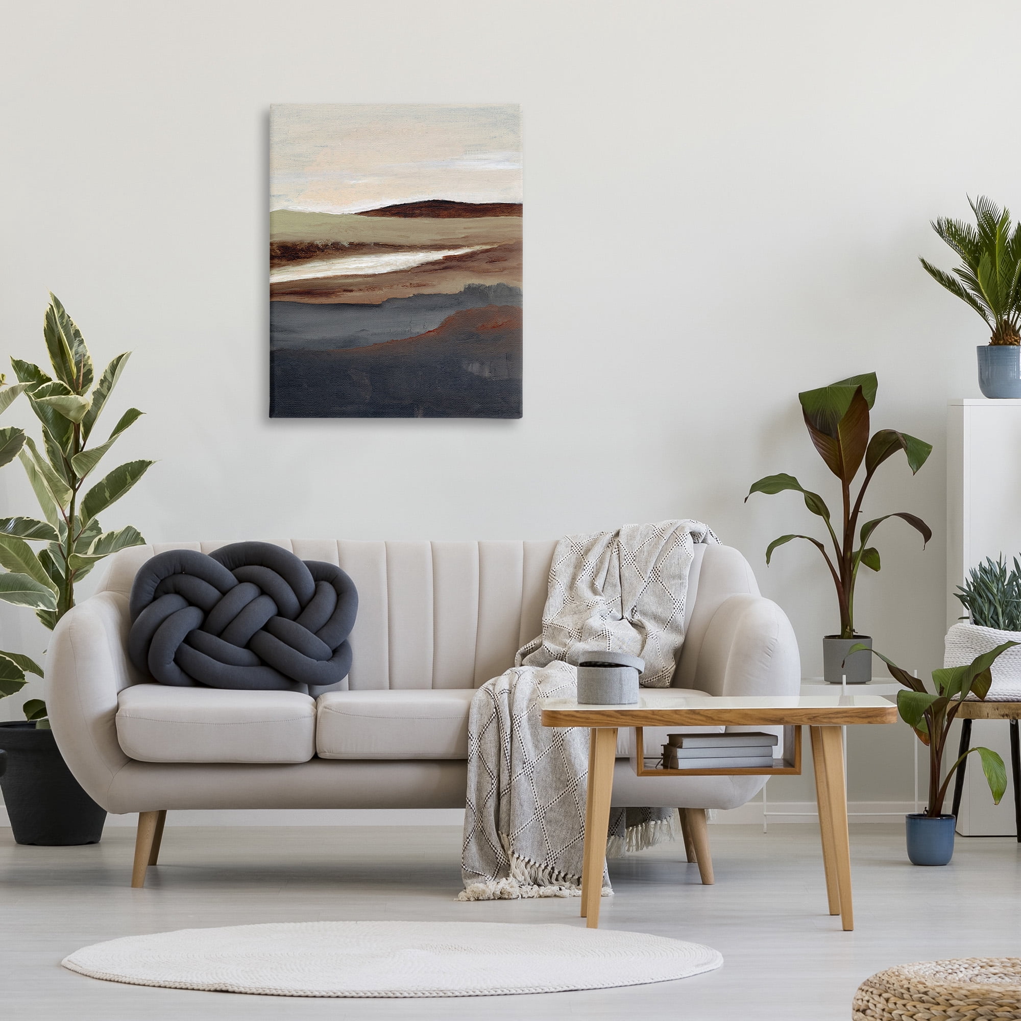 Stupell Industries Rustic Hills Abstraction Landscape Painting Gallery Wrapped Canvas Art Print Wall Art, 30 x 40