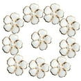 thumbnail image 2 of yuksok 10x Flower Flatback Buttons Scrapbooking Embellishment Decoration White 18mm, 2 of 9
