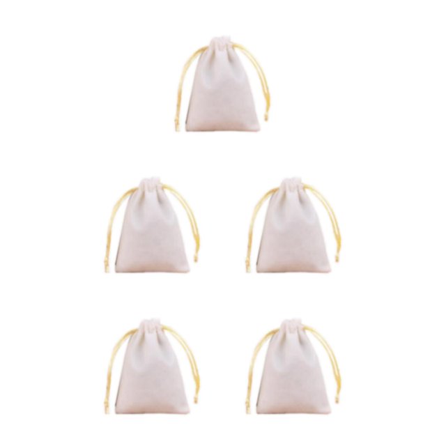 Shengyu Jewellery Pouch Small Drawstring Bags Necklace Bracelet Packaging Goodies Presents Storage Gifts Drawable Pouches Beige-7*9 5Set