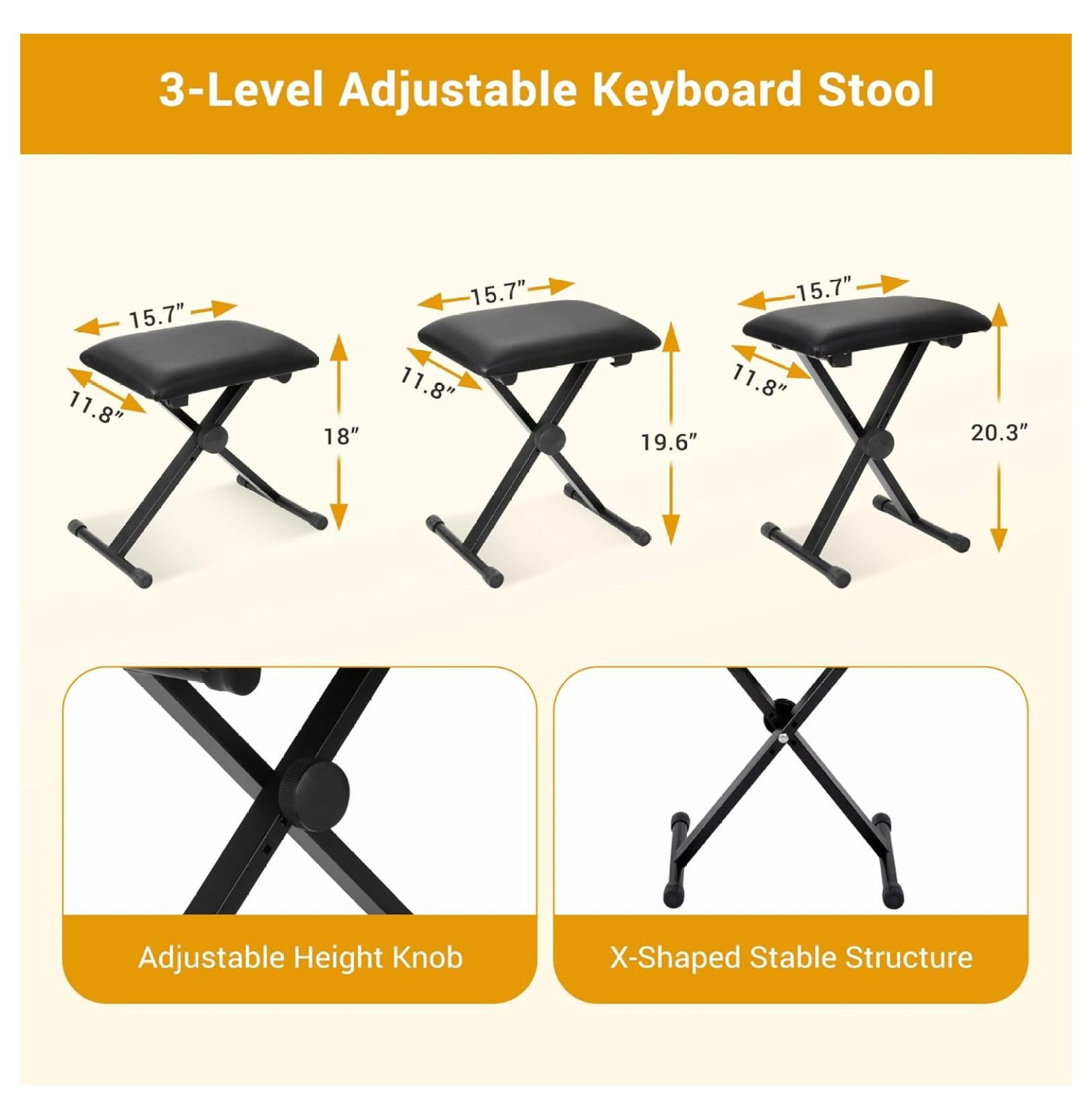 SONGMY 61-Key Portable Electric Keyboard Piano - Complete Set with Stand, Stool, Headphones & Microphone, LED Screen for Beginners & Kids