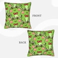 thumbnail image 3 of Bingfone Cute Green Frog Linen Throw Pillow Covers Cushion Case Pocket Button Vintage Farmhouse Pillowcase For Sofa Couch Bed 20"X20", 3 of 9