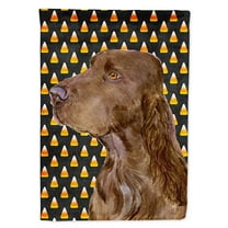 Carolines Treasures SS4318CHF Field Spaniel Candy Corn Halloween Portrait Flag Canvas, Large, Multicolor