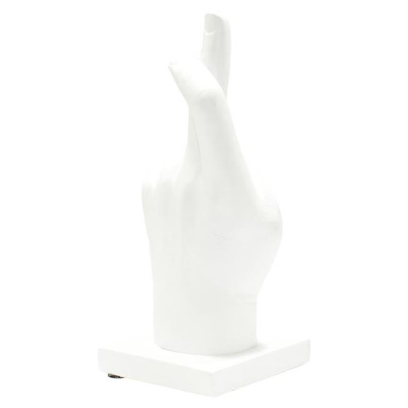 Adam & Friends Home Decor Fingers Crossed Sculpture | 1-Piece | White