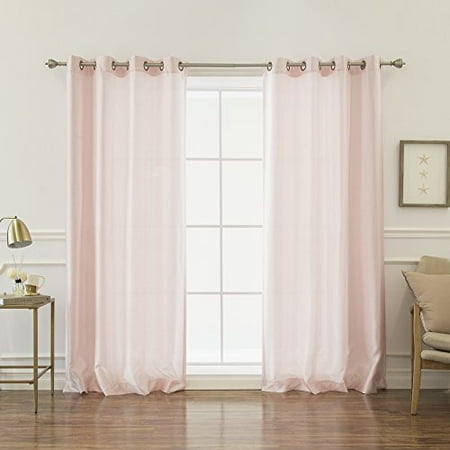 Quality Home Faux Silk Curtains Stainless Steel Nickel Grommet