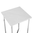 thumbnail image 6 of Manor Park Modern Wood and Metal End Table, White Marble/Chrome, 6 of 9