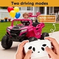 thumbnail image 5 of Xuanlur 12V Kids Ride on Car, Electric Off-Road UTV Truck with Remote Control, Anti-Collision Bar, High Chassis, Anti-Slip Wheels & 4-Wheel Suspension, Battery Powered Ride on Toy for Kids, Pink, 5 of 7