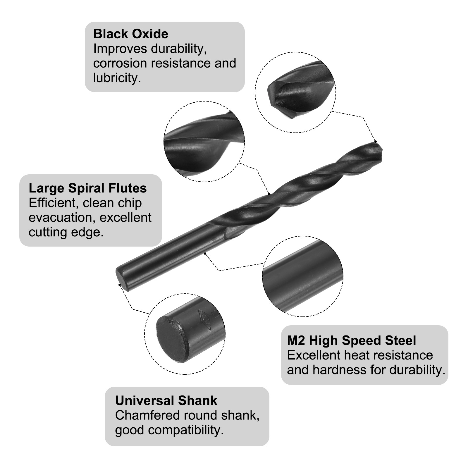 Uxcell Tap and Drill Bit Set, 9/16-18UNF Straight Flute Tap & 13mm Drill Bit Black Oxide