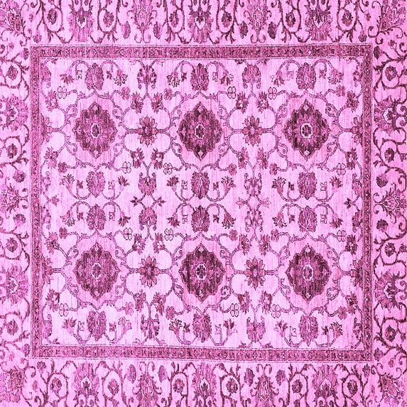 Ahgly Company Indoor Square Abstract Purple Modern Area Rugs, 5' Square