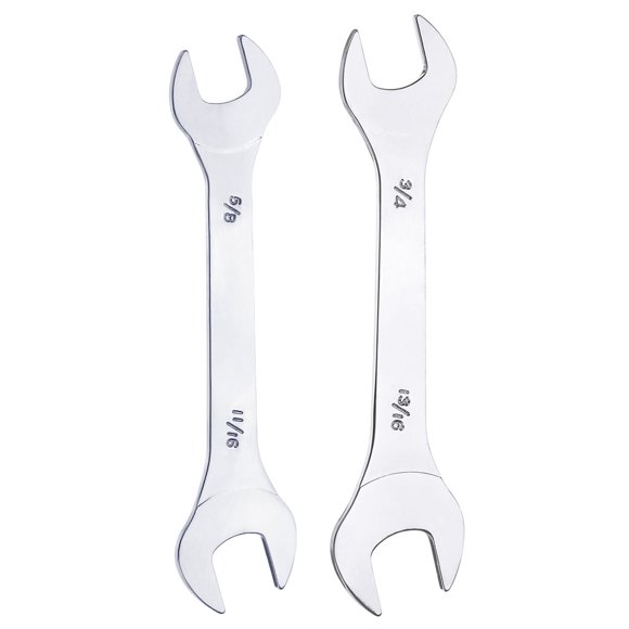 Uxcell 2pcs Double Open End Thin Wrench 5/8" 11/16" 3/4" 13/16" SAE U-Shaped Spanner