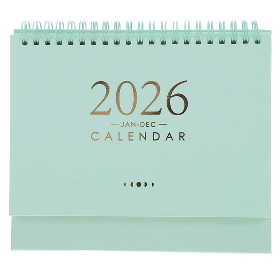 OFFIGAM 2026 Monthly Desk Calendar with Green Coil Binding, Home & Office Planner for Efficient Scheduling and Organization