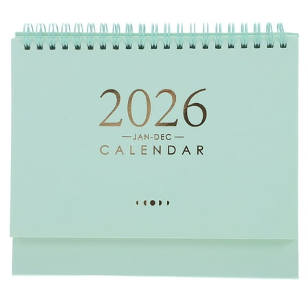 OFFIGAM 2026 Monthly Desk Calendar with Green Coil Binding, Home and Office Planner for Easy Scheduling