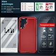 thumbnail image 2 of LeYi For Samsung Galaxy A14 5G Case, A14 Case with [2 Pack] Tempered Glass Screen Protectors, 3 in 1 Full Body Shockproof Rubber Dustproof Rugged Defender Protection Case Galaxy A14 5G, Red/Black, 2 of 7