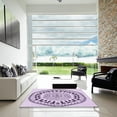 thumbnail image 7 of Ahgly Company Machine Washable Indoor Round Transitional Purple Flower Purple Area Rugs, 4' Round, 7 of 7