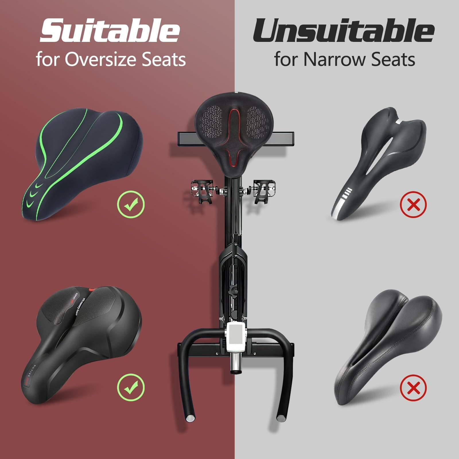 Housse De Selle Vélo Gel – Coussin Extra Confort, Noir, Universel, ERFGT