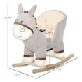 thumbnail image 3 of Kids Rocking Chair,Plush Ride On Rocking Horse Donkey with Sound,Wood Base Seat,Safety Belt,Baby Toddler Rocker Toy for 18- 36 Months,Gray,Light Gray Plush Toys Kids Bikes Riding Toys, 3 of 5