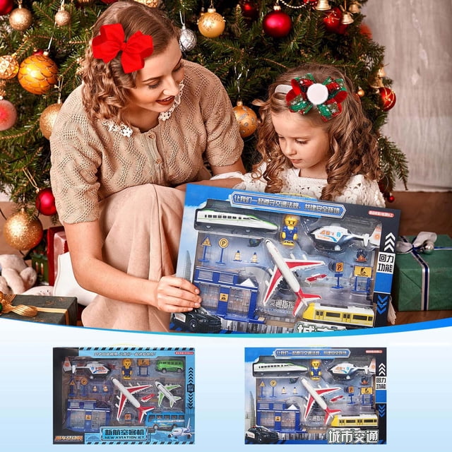 Isvgxsz New Clearance Creative Ornaments New Exquisite Construction Toy Set with Multiple Vehicles,Lightweight Engineering Toy Set,Durable Transport Vehicles Playset,Perfect Chirtmas Toy Set for Kids