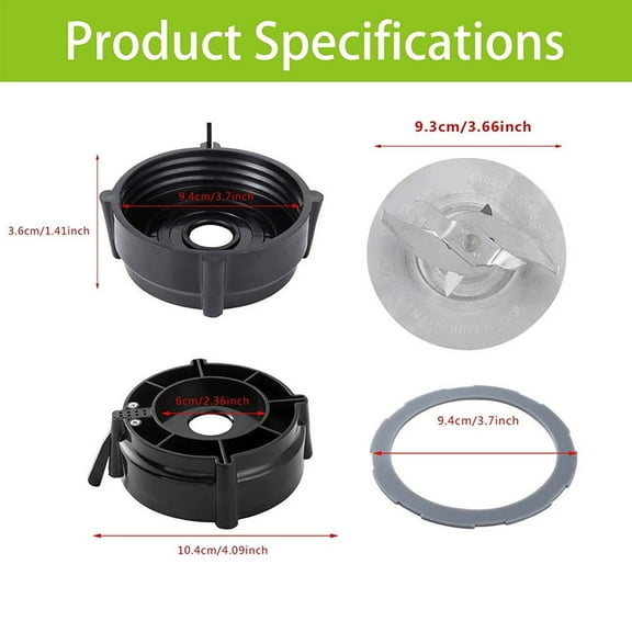 for Oster Pro 1200W Blender Replacement Parts Stainless Steel Cutter Blade,Bottom Base Cap,Rubber Gasket Set for Juice Extractor