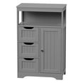thumbnail image 4 of SuperDeal Bathroom Cabinet 3 Drawers Storage Organizer Floor Cupboard Home Living Room Decor Gray, 4 of 9