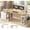 Oak+White, variant on 61" Electric Standing Desk with 3 Fabric Drawers, Height Adjustable Computer Desk for Home Office