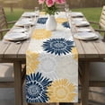 thumbnail image 4 of Yellow Grey Sunflowers Table Runner 72 Inches, Boho Vintage Floral Rustic Blossom Bed Runner Dresser Scarves Tabletop for Indoor Outdoor Parties/Ceremony/Banquet, 18" x 72", 4 of 9