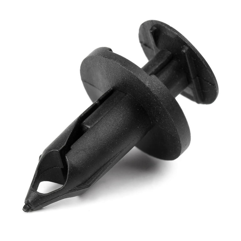 100-Pack 8mm Black Nylon Bumper Clips & Trim Fasteners - Fits GM, Ford, Chrysler