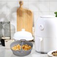 thumbnail image 2 of QuanTara 8.5in Foldable Air Fryer Liner Set, 2-Pack Reusable Silicone Baking Pad & Divider, Non-Stick Fryer Basket Mat, Dishwasher Safe, 450掳F Heat Resistant, 2 of 4