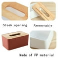 thumbnail image 3 of Wood Tissue Box Cover for Paper Facial Tissues, Wooden Rectangular Tissue Box Holder, 3 of 5