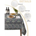 thumbnail image 5 of Blue Boho Rectangle Tablecloth, Vintage Ethnic Tribe Abstract Art Floral Waterproof & StainResistant Tablecloth, Washable Oil-proof Table Cover for Dining/Party/Wedding/Camping/Buffet 60x84 In, 5 of 9