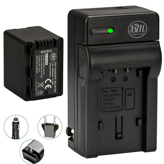 BM VW-VBT380 Battery and Charger for Panasonic HC-V800K HC-VX1K HC-WXF1K HCV510 HCV520 HC-V550 HC-V710 V720 V750 V770 VX870 VX981 W580 W850 HC-WXF991