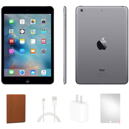 Apple iPad Mini 2 (2nd Gen  2013)  32GB  Black/Space Gray  WiFi  Bundle only from eReplacements  1 Year Warranty from eReplacements  Tablet Case and Screen Protector included. (A1489 (Refurbished)