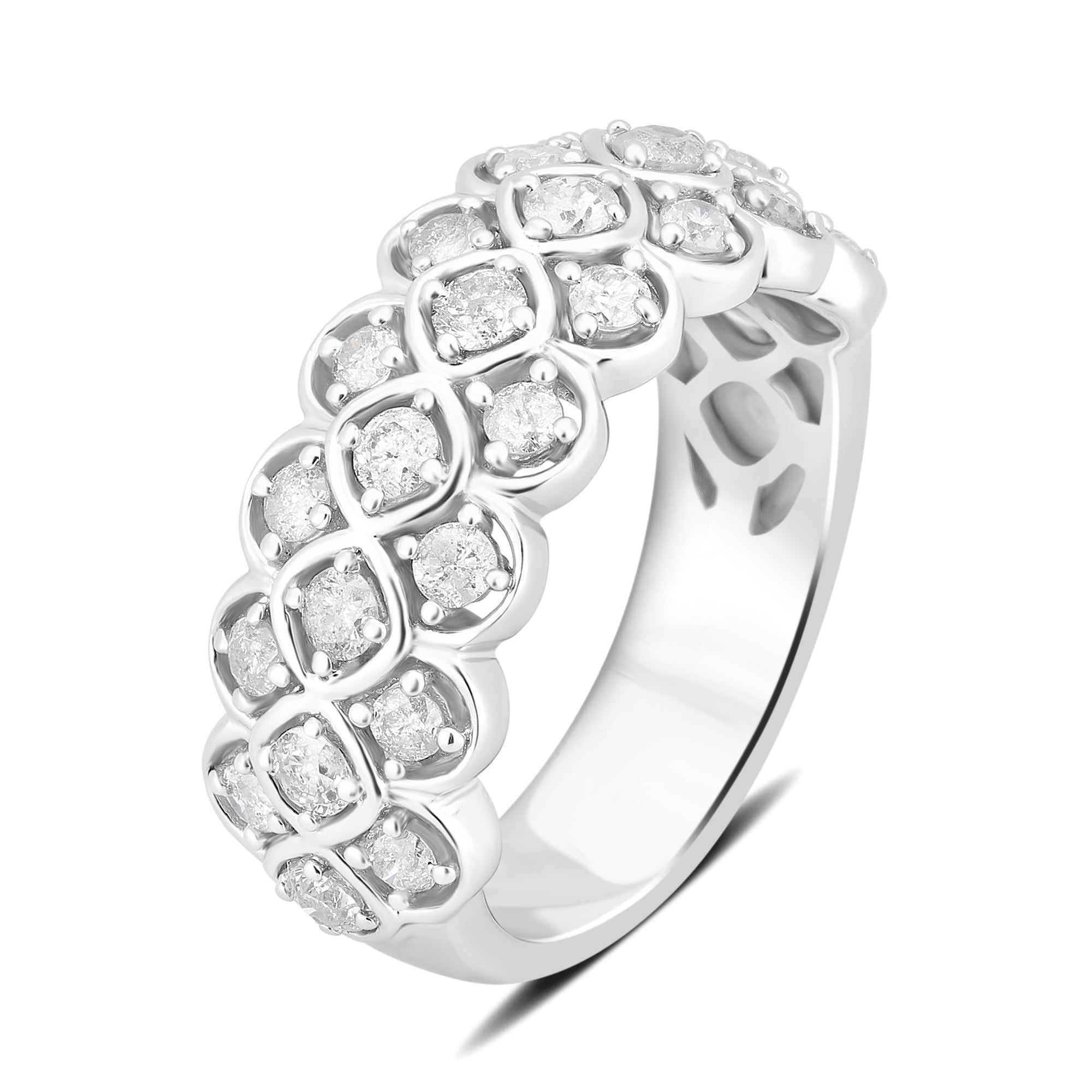 Arista 1.00 Carat T.W Diamond Fashion Anniversary Ring in Sterling Silver (I-J, I2-I3)