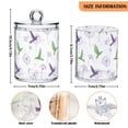 thumbnail image 5 of Yayeee 4 Pack Qtip Holder Bathroom Cotton Swab Canister with Lid Clear Dispenser Set, Purple Birds, 5 of 6