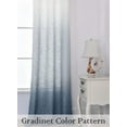 thumbnail image 4 of Uptown Home Ombre Indigo Blue White Filtering Light Window Curtain Panels for Bedroom Linen Gradient Print Grommet Drapes for Living Room, 40"x63"x2, 4 of 6
