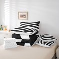 thumbnail image 6 of Homewish Contemporary Art Boho 7 Pieces Bedding Comforter Set,Geometric Striped Line Full Bedding Set,White Black Fitted Sheet Flat Sheet For Boys Teens,Breathable Home Decor, 6 of 8