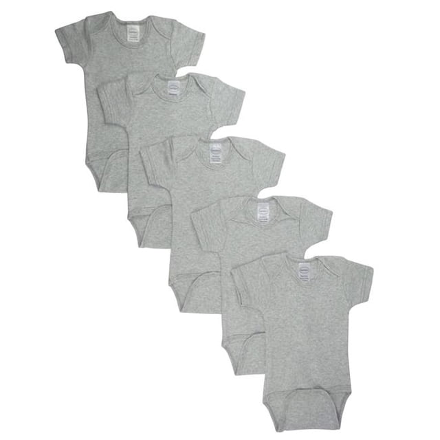LS-0175 Bodysuit, Gray - Newborn - Pack of 3