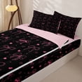 thumbnail image 3 of Erosebridal Pink Heart Bow Zipper Twin Comforter Sets with Fitted Sheet and 2 Pillowcases,Dreamy Princess Bowknot Zipper Bedding Set For Girls,Pink Reversible,4 Pieces, 3 of 7