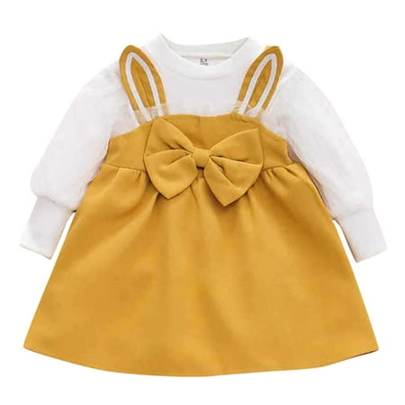 

Toddler Outfit 4 Piece Toddler Girls Winter Long Sleeve Puff Sleeve Tops Rabbit Ears Bowknot Dress Princess Dress Outfits Kids Clothes Size7 8 Girls