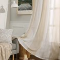 thumbnail image 4 of 2 Pcs de Rideaux en Tulle / Filé / Transparent / Perforé en Polyester de Haute Qualité, Couleur : Beige + Blanc, Taille : 132x214cm, 4 of 7